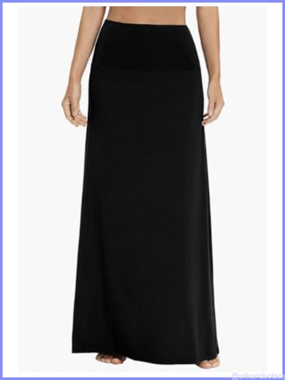 A-Line Maxi Skirt for Women High Waist Flowy Stretchy - Picture 3 of 6